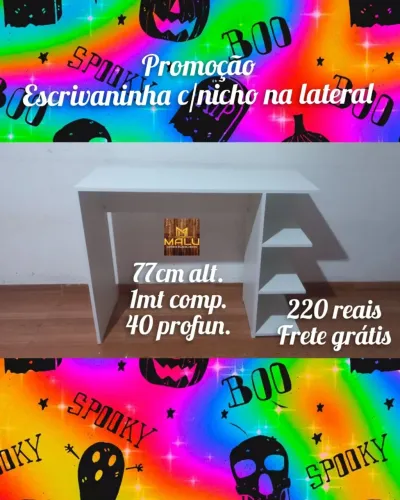 Escrivaninha com nicho na lateral 