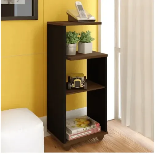 Mesa de Apoio Bis Imbuia/Preto (PRODUTO TOTALMENTE NOVO)