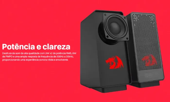 CAIXA DE SOM REDRAGON RANCH GS513 6W - PRODUTO NOVO LACRADO