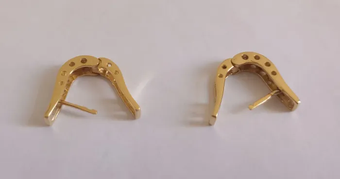 Par brincos 18k com diamantes - jóias de ouro