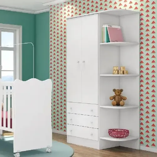 GUARDA ROUPA INFANTIL COM CANTONEIRA