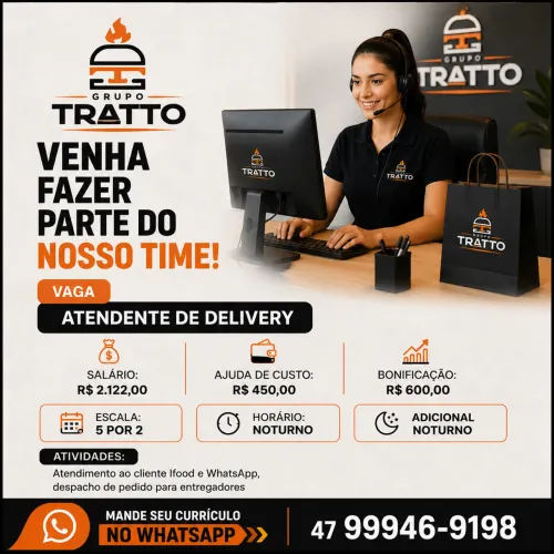 VAGA: ATENDENTE DE DELIVERY