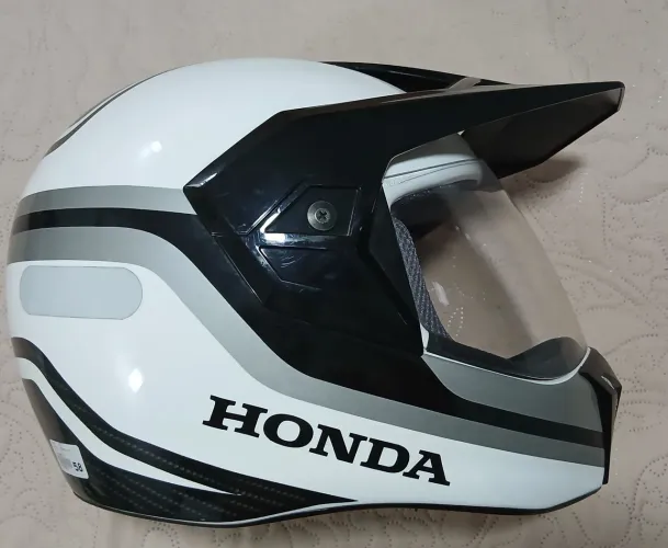 Capacete linha Especial Bros - Branco com Preto
