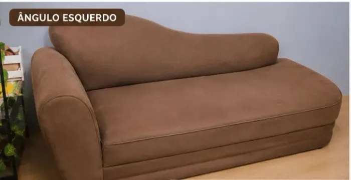 Sofá Divã Suede Marrom