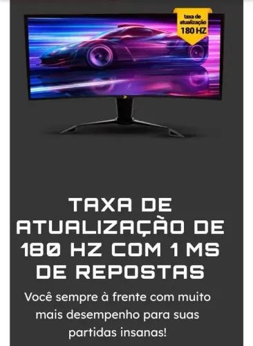 Monitor Gamer KBM! Gaming MG800 34 Polegadas QHD, Ultrawide, 180Hz, Preto