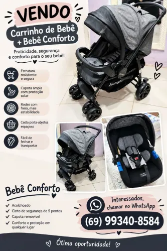 Combo- Carrinho mais bebê conforto