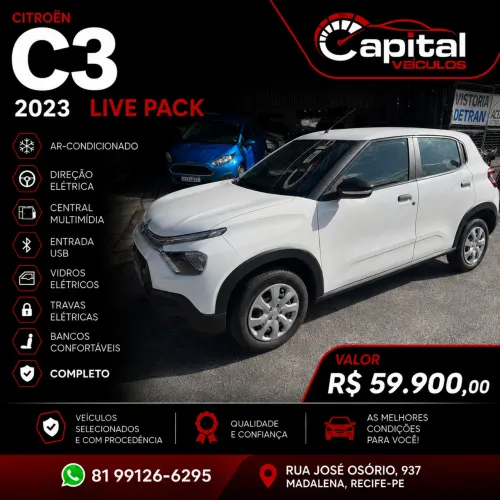 Citroen C3 Live Pack 1.0 Flex 6V 5P Mec. 2023