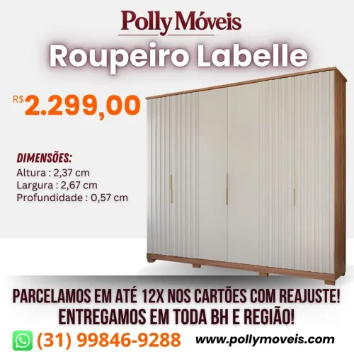 Guarda Roupa Labelle! Pronta Entrega!