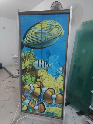 Box blindex com adesivos personalizados 