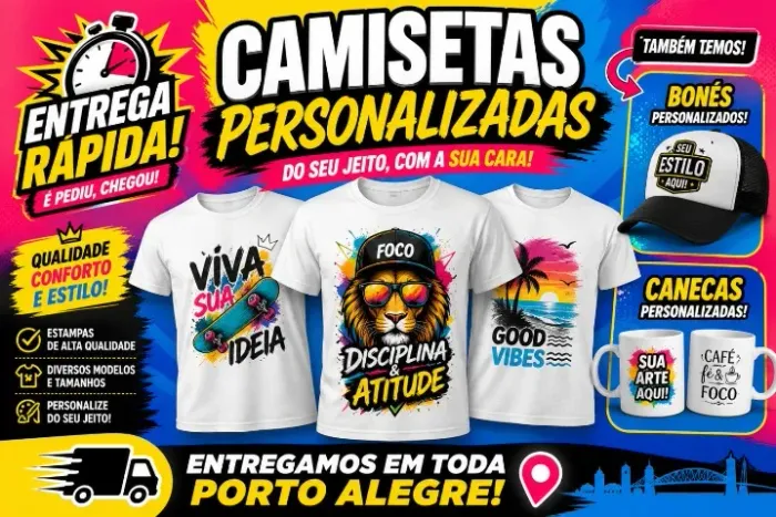Camisetas Personalizadas - Entrega Rapida - Otimo Acabamento