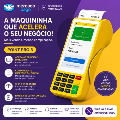 Máquina de Cartão Mercado Pago Point Pro 3 