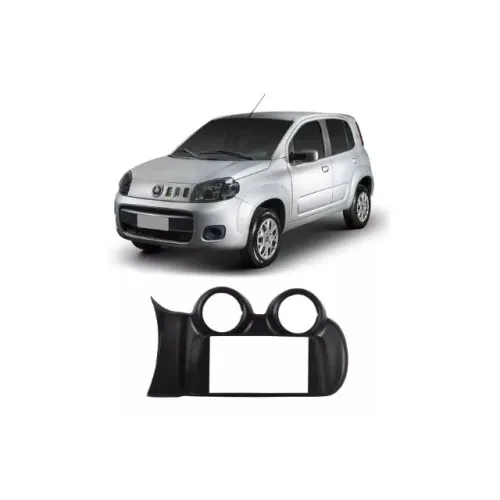 Moldura de Som Tela Multimídia 2Din 7'' para o Fiat Uno Vivace 2011 até 2014 Black Piano