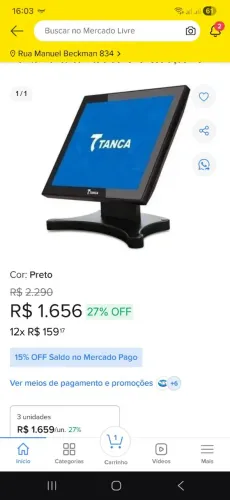Monitor Touch-screen Tanka para Loja