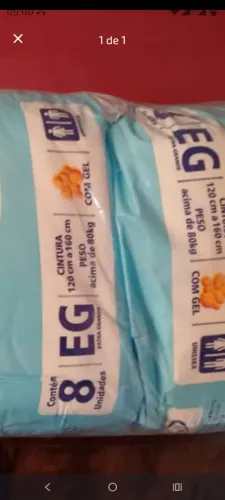 Fraldas geriatra Tamanho eg 