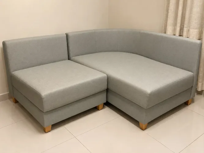 Sofá Cinza em L - 3 lugares