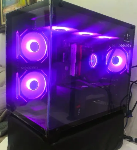CPU gamer Ryzen 7 5700X RX 7600 3 fans Water 360mm 16gb DDR4 3200Mhz NVME 256gb fonte 550W