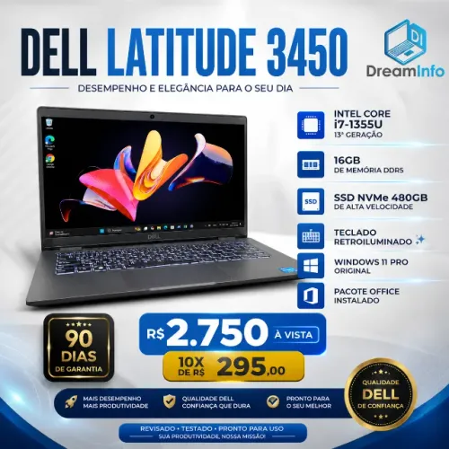 Notebook Dell Core i7-1355U ? 13ª geração Latitude 3450
