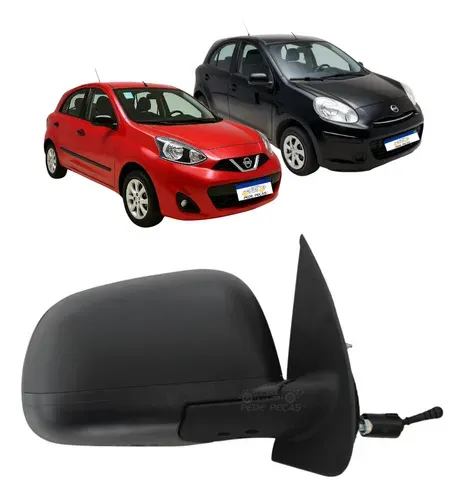 Retrovisor Ld Nissan March 2012 A 2020 Preto Texturizado Direito