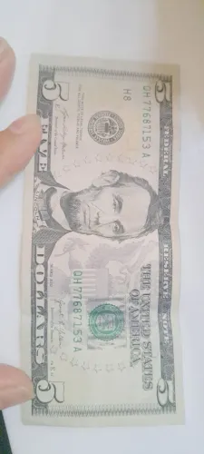 Nota de 5 dólares venda ou troca