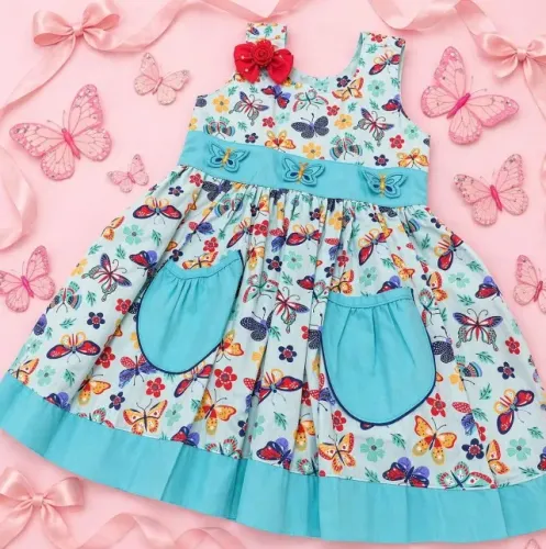 VESTIDO BORBOLETAS- 2 ANOS