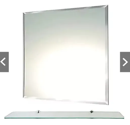 Escova Sanitária de Inox com Suporte + Espelho de Banheiro (40X40) e Prateleira (40X10).