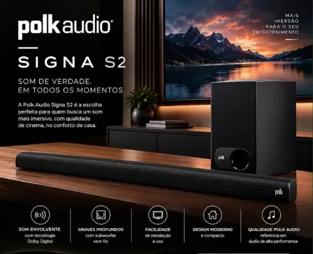 Home Theater Polk Audio Signa S2 5.1 Bluetooth com Subwoofer(Linha Americana)