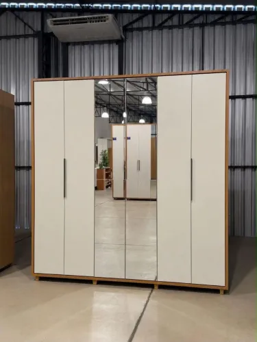 Roupeiro 100% mdf com espelho a pronta entrega