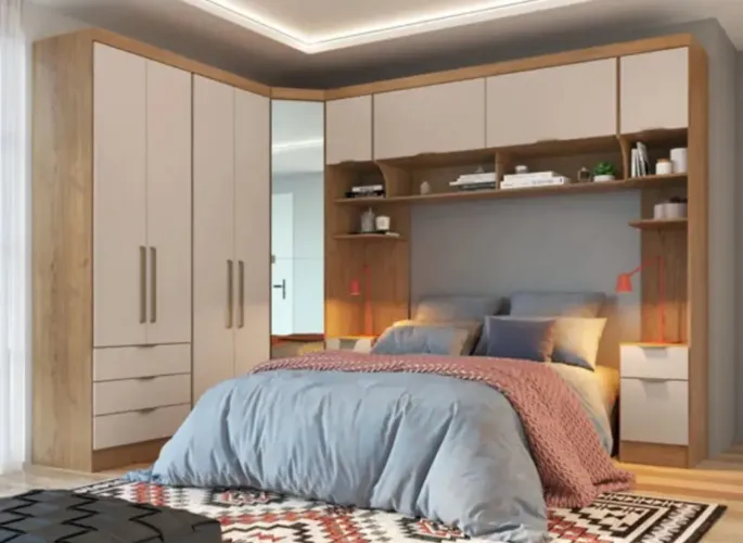Quarto Modulado Casal/Queen Com Espelho 6 Peças NOVO