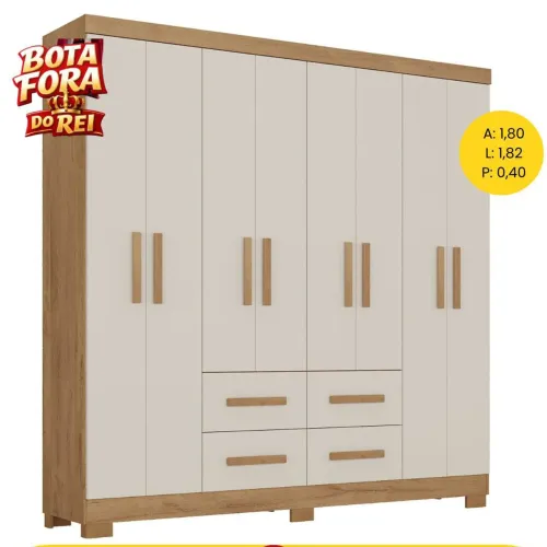 PROMOÇÃO URGENTE - Guarda-Roupa de CASAL com 8 PORTAS 4 GAVETAS apenas 12x R$124,90