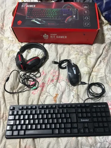 Kit Gamer 4 em 1 Evolut EG-54 Completo (Teclado, Mouse, Headset e Mousepad)