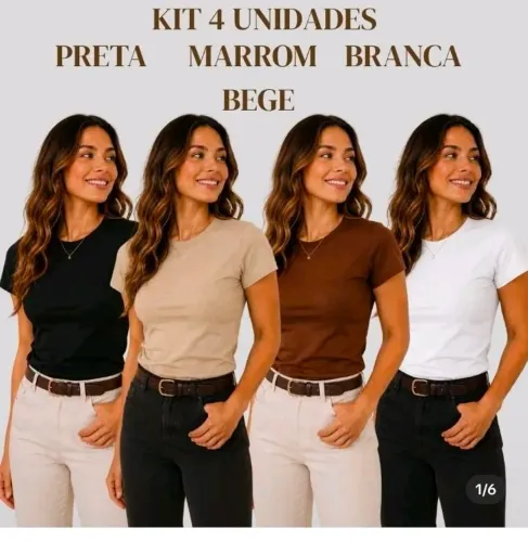 4 babylook lisa 100% algodão 