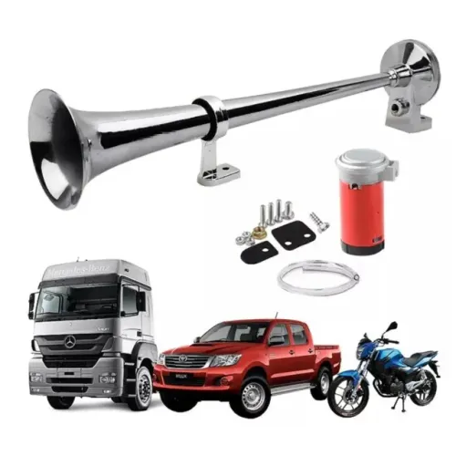 Buzina Marítima Caminhão 45 cm com Compressor  12 volts