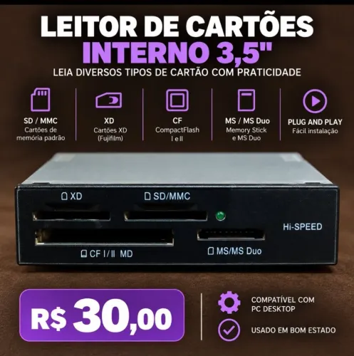 Leitor de cartões interno