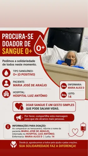 Preciso de doadores de sangue