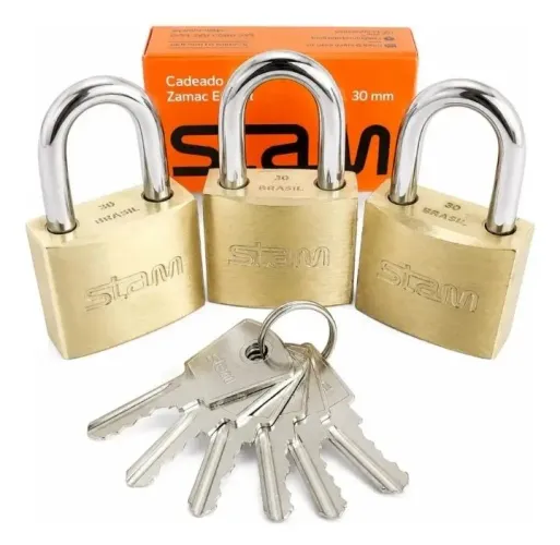 Cadeados STAM 30mm, com duas chaves.