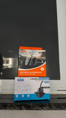 Câmera de ré ou frontal + suporte automotivo de celular 