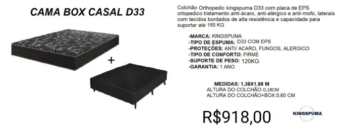 CONJUNTO BOX CASAL A PRONTA-ENTREGA