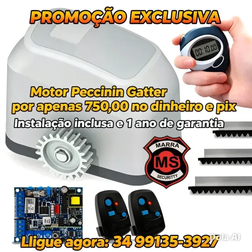 Motor Peccinin instalado para portão de correr/deslizante