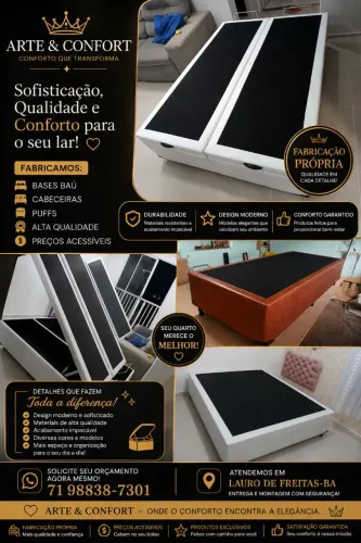 Base baú,base fixa,cabeceiras,pulfs
