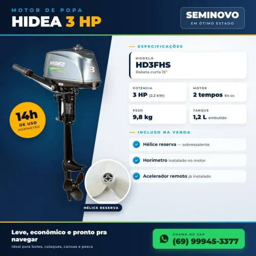 Motor de popa Hide 3hp