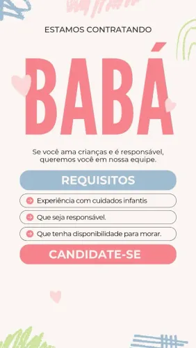 Vaga para babá