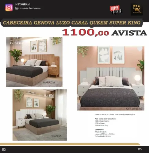 CABECEIRA GENOVA LUXO CASAL QUEEM SUPER KING
