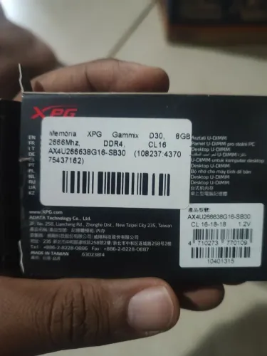 2 Memórias XPG Gammix D30, 8GB, 2666Mhz, DDR4, CL16 - AX4U266638G16-SB30