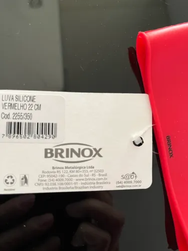 Par de Luva silicone vermelha Brinox cozinha