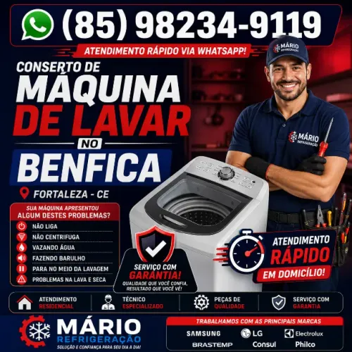 Conserto de Máquina de Lavar no Benfica - Fortaleza Ceará 