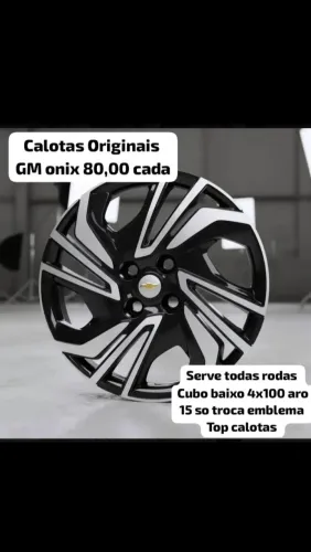 Calotas genuína original GM onix, serve todas rodas 4x100 cubo baixo aro 15