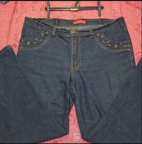 Calça UVX jeans estilo Y2K casual cintura alta