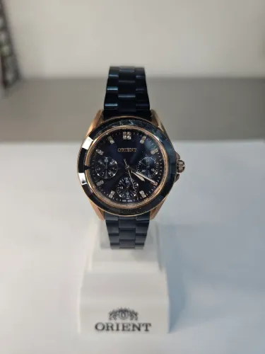 Relógio Quartz Aço Rose Azul Orient