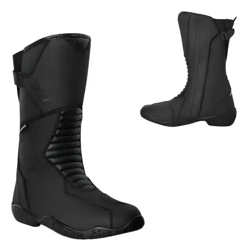 Bota Motociclista X11 Celeste Lady Fem. Couro Sintético Cano Longo c/ Proteções