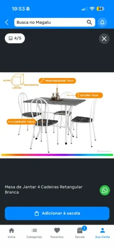Mesa com 4 cadeiras